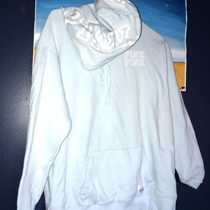 Pink light blue pullover hoodie small